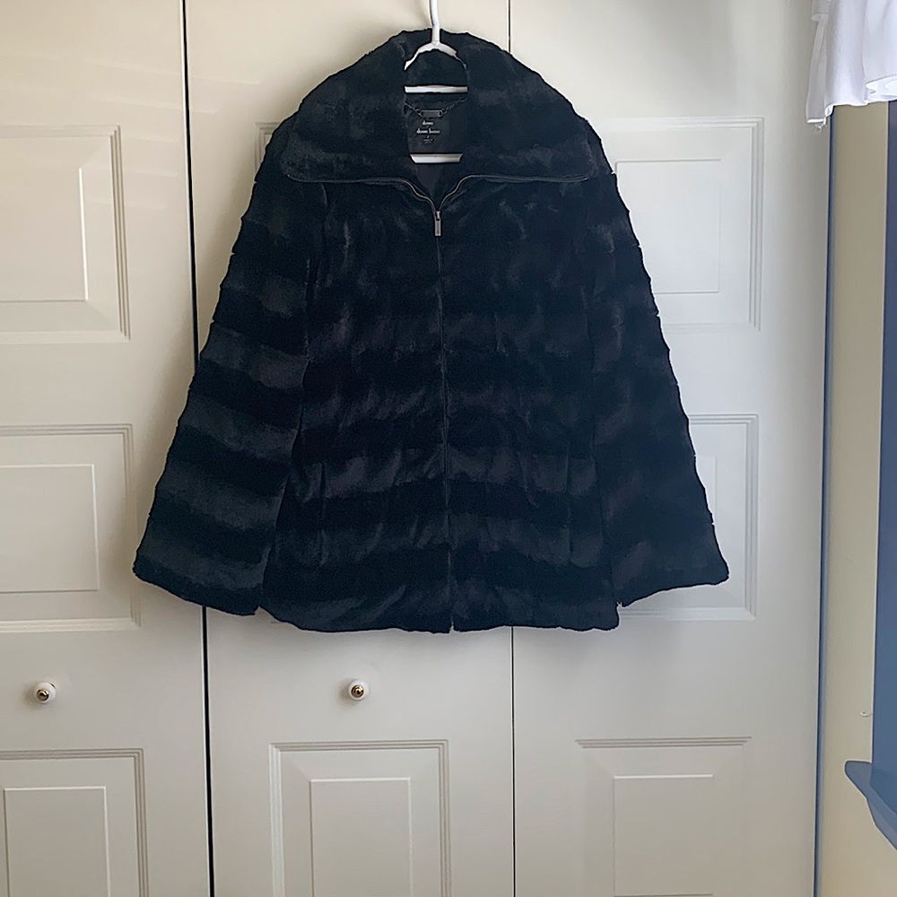 Dennis Basso faux fur jacket size S